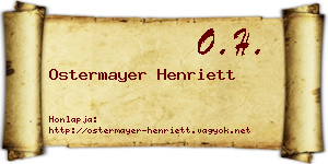 Ostermayer Henriett névjegykártya